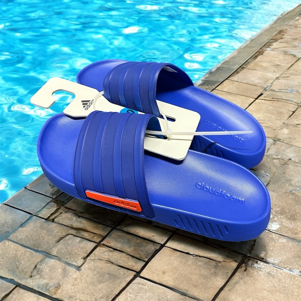 adidas Racer Tr Slides Cozy Wear-Resistant blue Unisex Slippers- NEW WITH TAGS